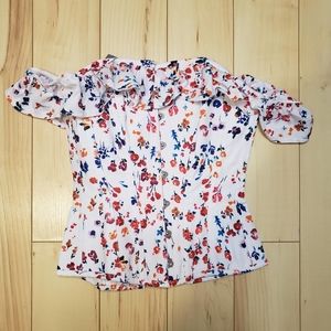 UK6 floral Corest offshoulder ruffle sleeve
